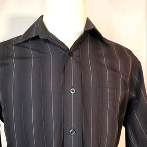 Size M (15 1/2 34/35) Men's Michael Kors Shirt Black Striped Button Front